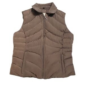 Wilsons Leather Womens Brown‎ Down Puffer Vest Sz Small Outdoors Gorpcore Hiking
